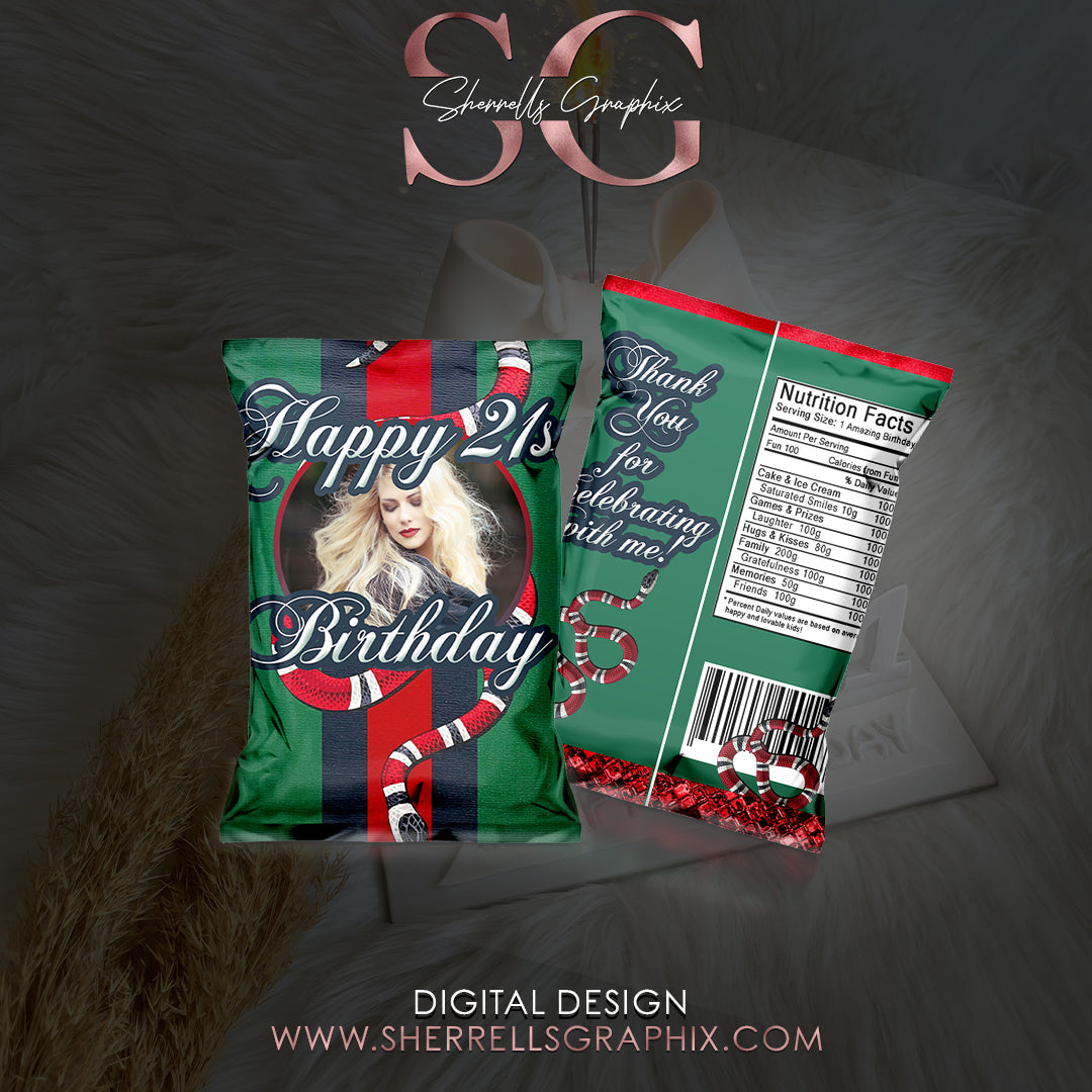 Fancy Birthday Chip Bag Digital Design (Design Only)