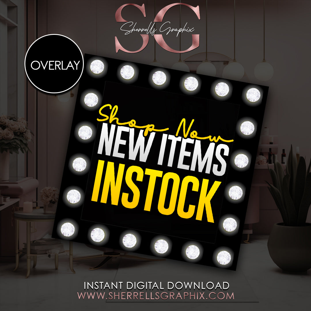 INSTANT DIGITAL DOWNLOAD SHOP NOW NEW ITEMS INSTOCK YELLOW  E-FLYER DESIGN