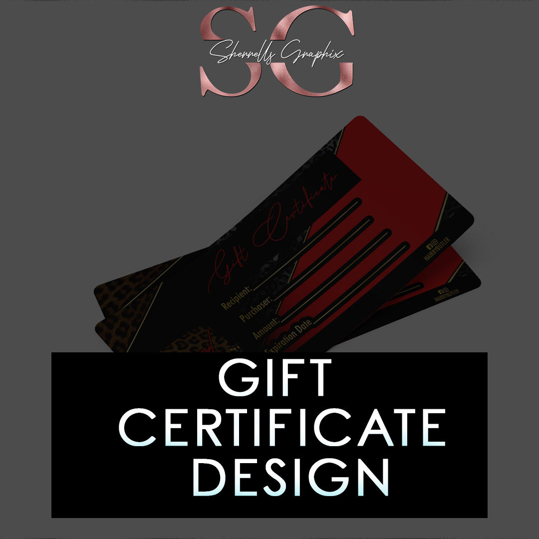 CUSTOM GIFT CERTIFICATE DESIGN image 0